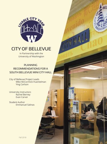 Planning Recommendations for a South Bellevue Mini City Hall report cover